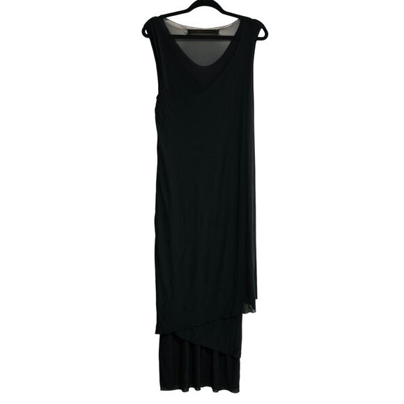 Cynthia Ashby Layered Mesh Midi Dress Black Whimsygoth Goth Grunge SZ M - Picture 2 of 5